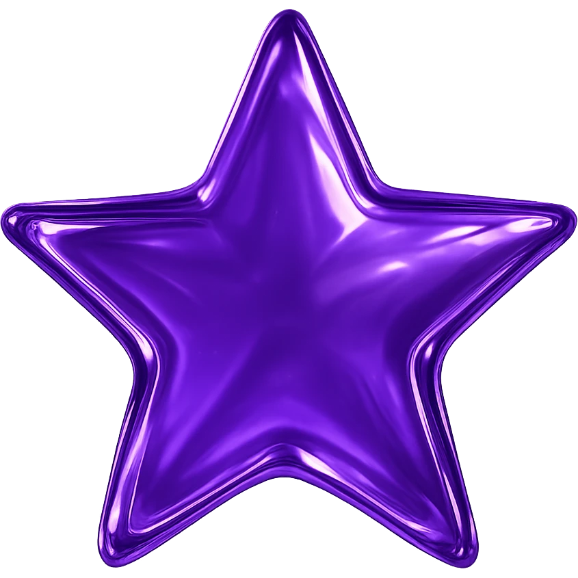 star with a glass effect, purple, no background emoji