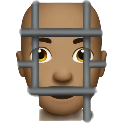 Dark mqn behind bars emoji
