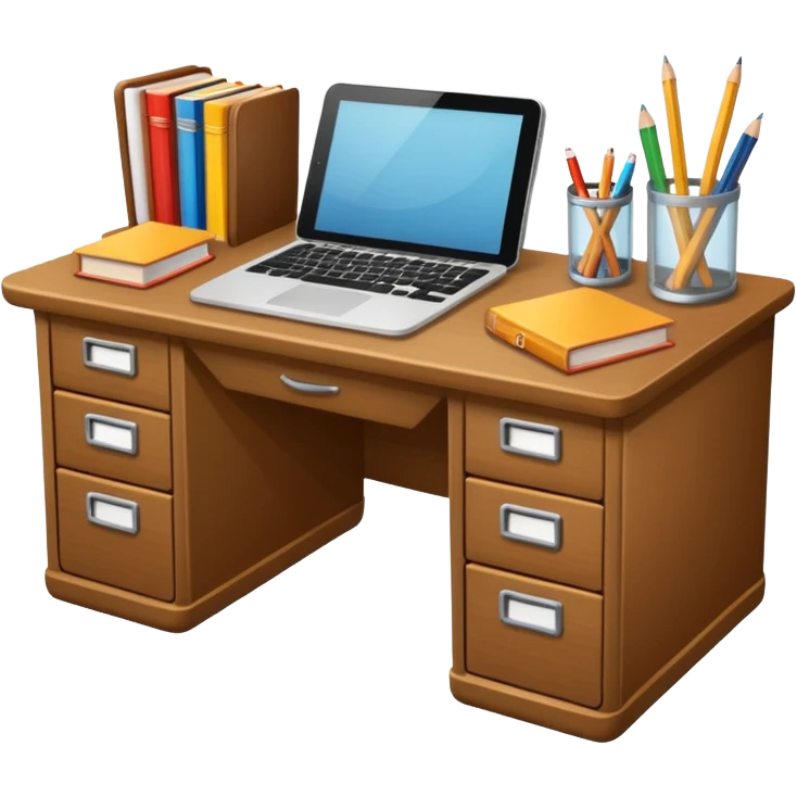 school teacher's desk emoji