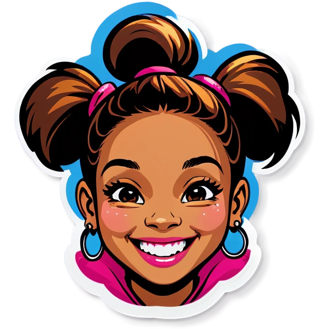smiling girl with hoop earrings emoji