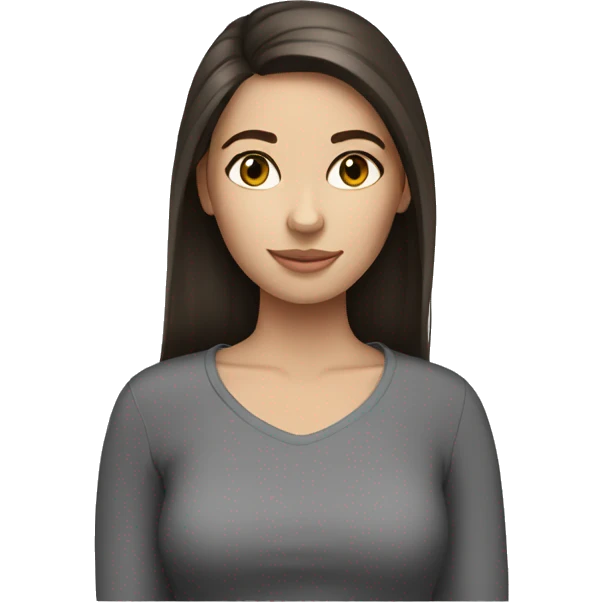 Brunette with grey cat emoji
