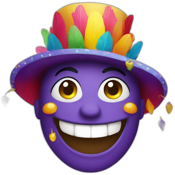 happy emoji, carnaval style emoji