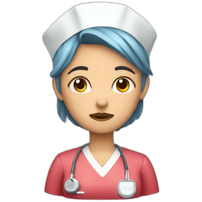 Tired sad nurse emoji