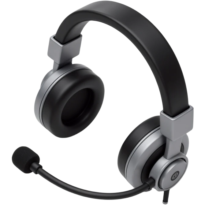 over the hear headphones with a mic emoji