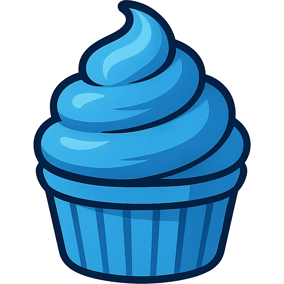 blue cupcake emoji emoji