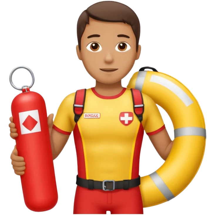Lifeguard Holding Rescue Tube emoji