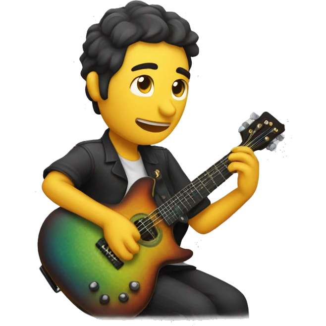 una lagartija tocando la guitarra mientras come asado emoji