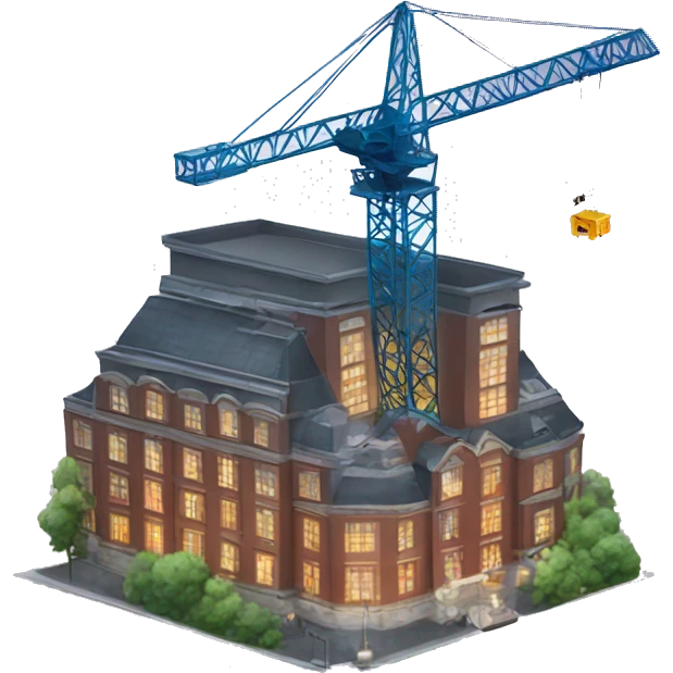 building something special with a crane and sparkles emoji