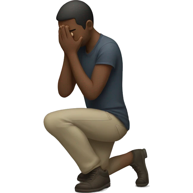 sad man kneeling emoji