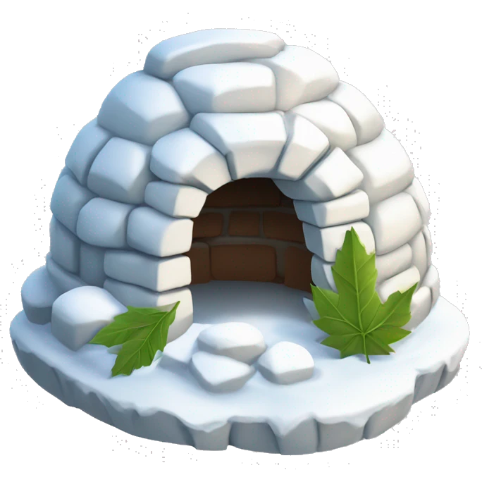 igloo with leafs emoji