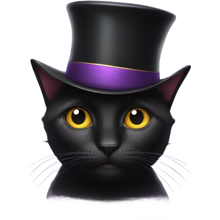 Black cat with magician hat emoji