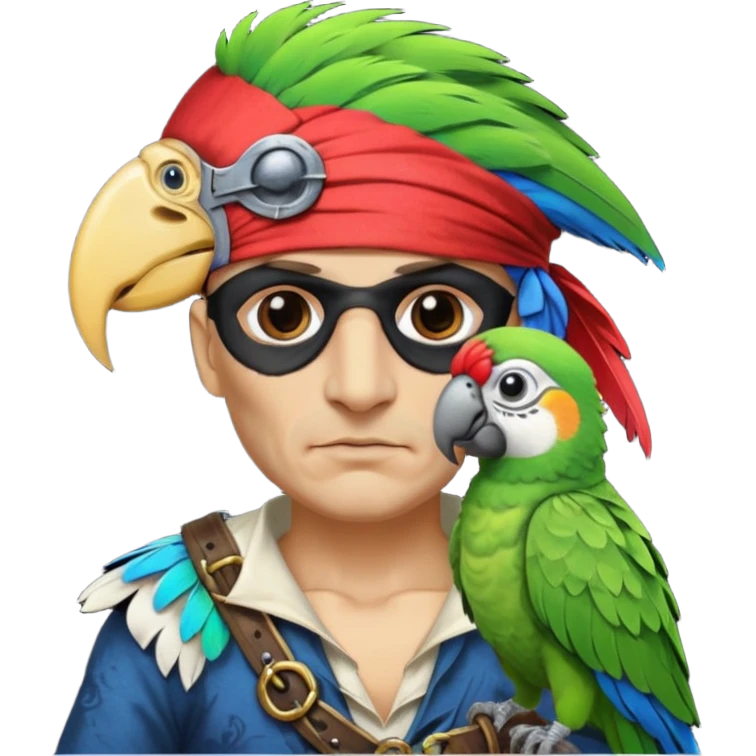 pirate and parrot emoji