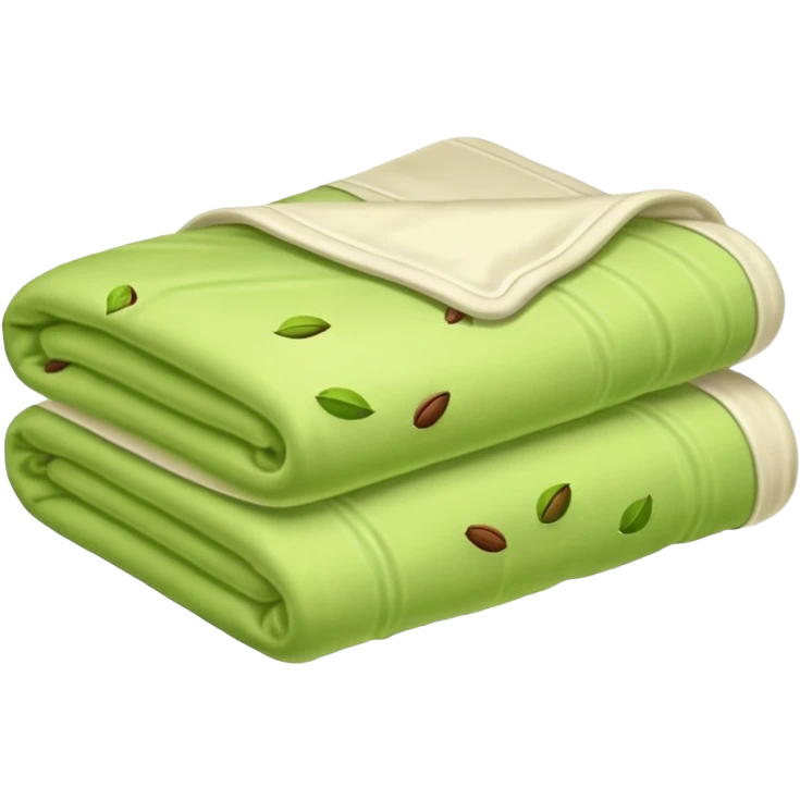 Green pistachio color with white folded blankets  emoji