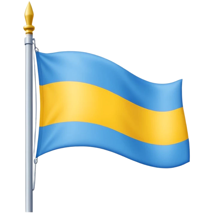 Un drapeu avec les couleurs a l'horizontal , le bleu en haut le blanc au millieu et le jaune en bas  emoji