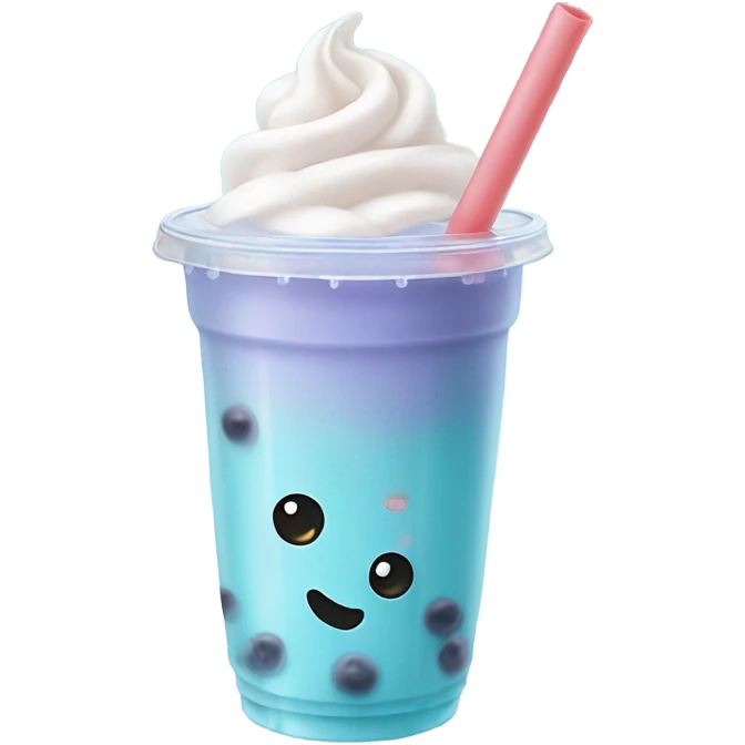 Pastel blue bubble tea emoji