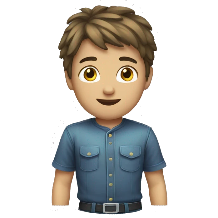 Boy with slot emoji