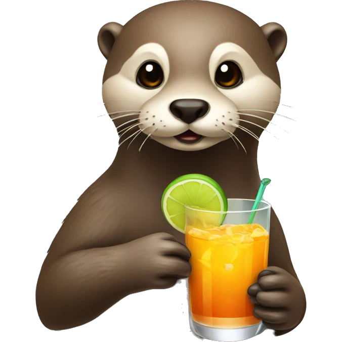 otter drinking cocktail emoji