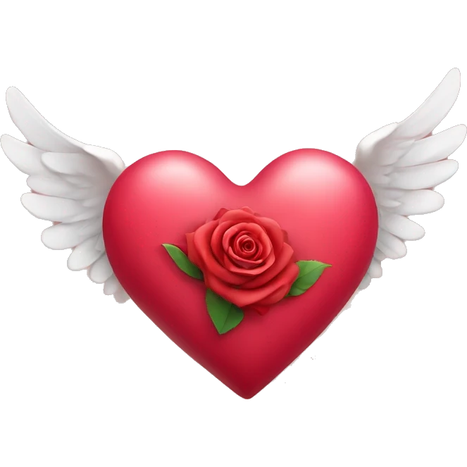 Flying heart with a rose emoji