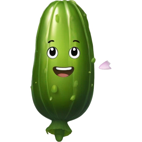 a pickle and a lotus flower emoji
