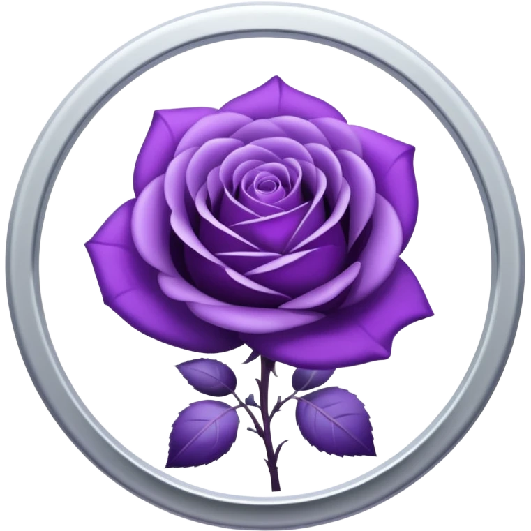 Purple shadow rose silver circle plaque emoji
