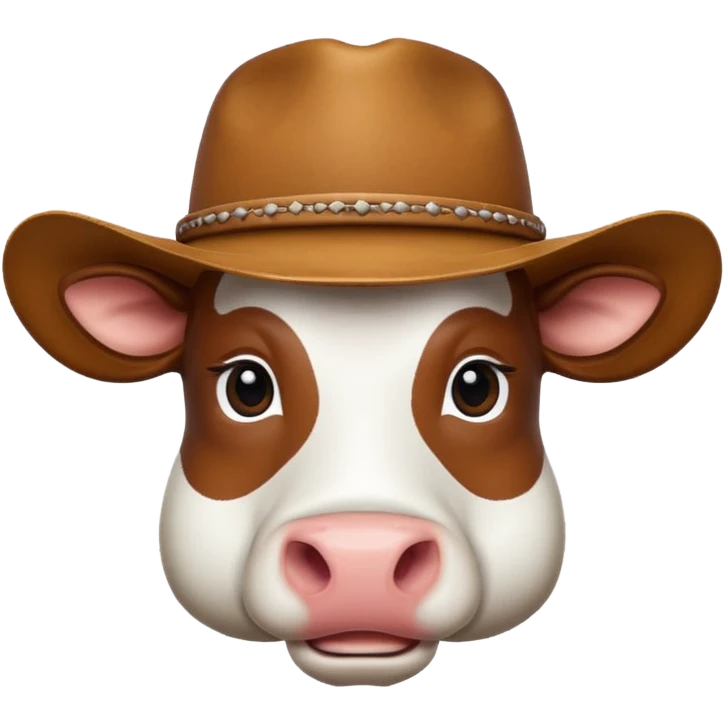 Cow with cowboy hate emoji