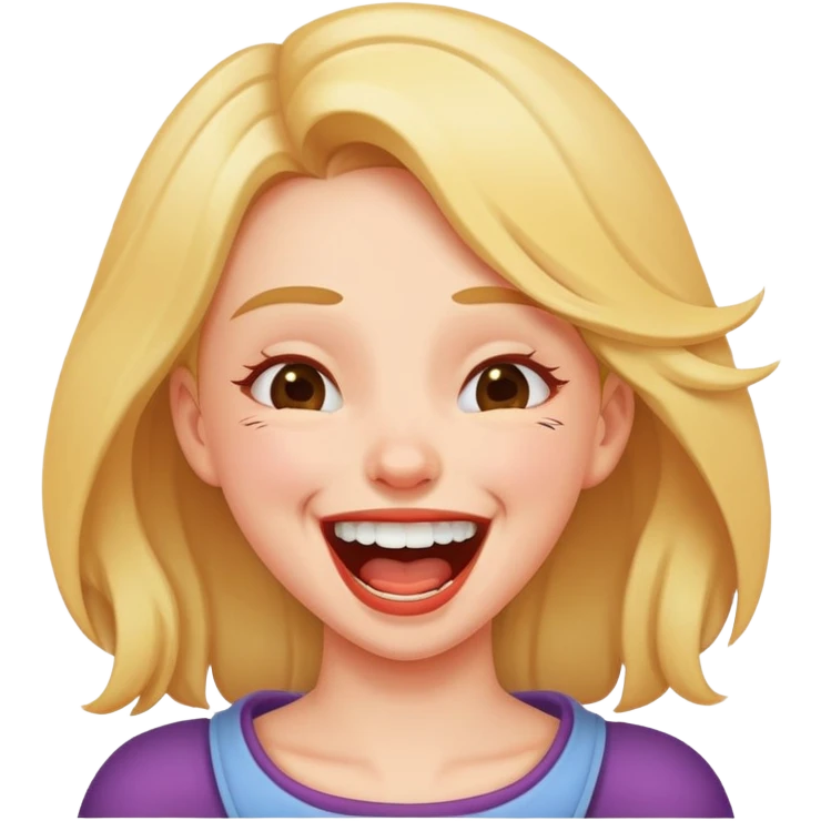 Girl laughing choking herself emoji