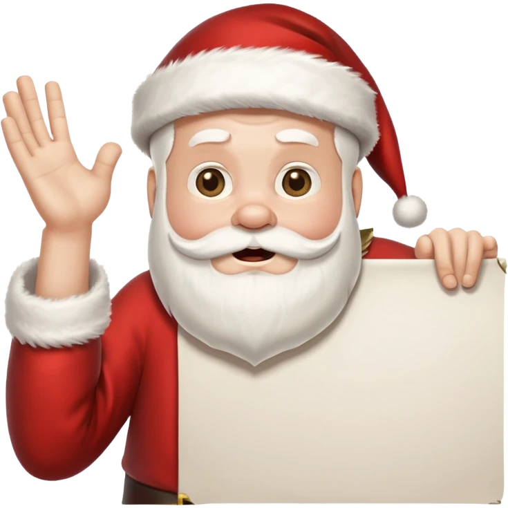 drunk santa holding up a huge blank banner 4 times his size above his head emoji