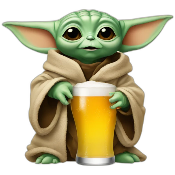 baby yoda drink beer emoji
