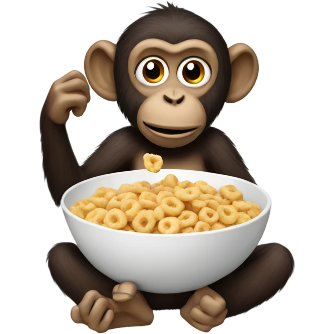 monkey eating cereal emoji