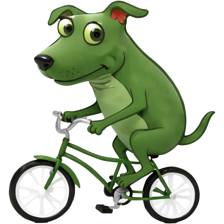 Dog riding a bike emoji