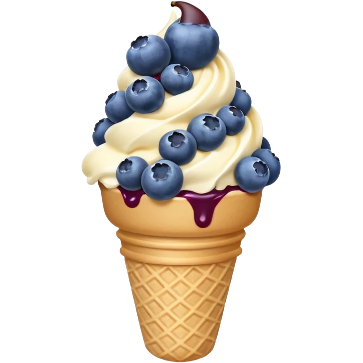icecream-cone-blueberries emoji