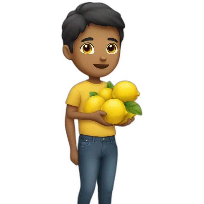 a person holding lemons emoji