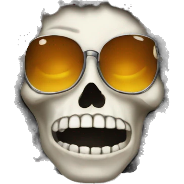 Skull emoji with a black Afro  emoji