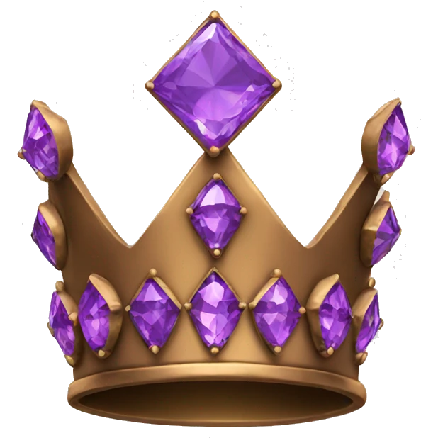 Bronze Crown with some purple diamonds emoji