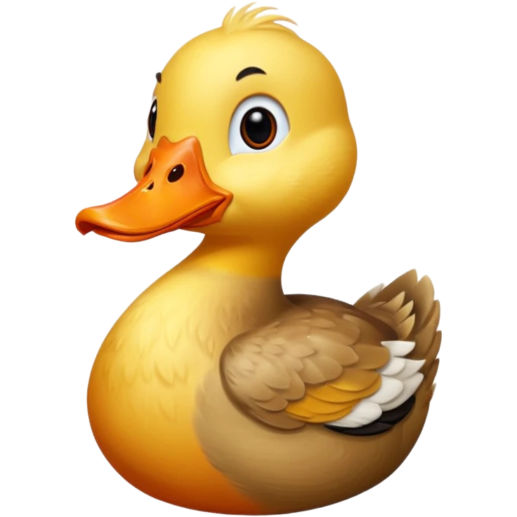yellowish duck with orange beak emoji