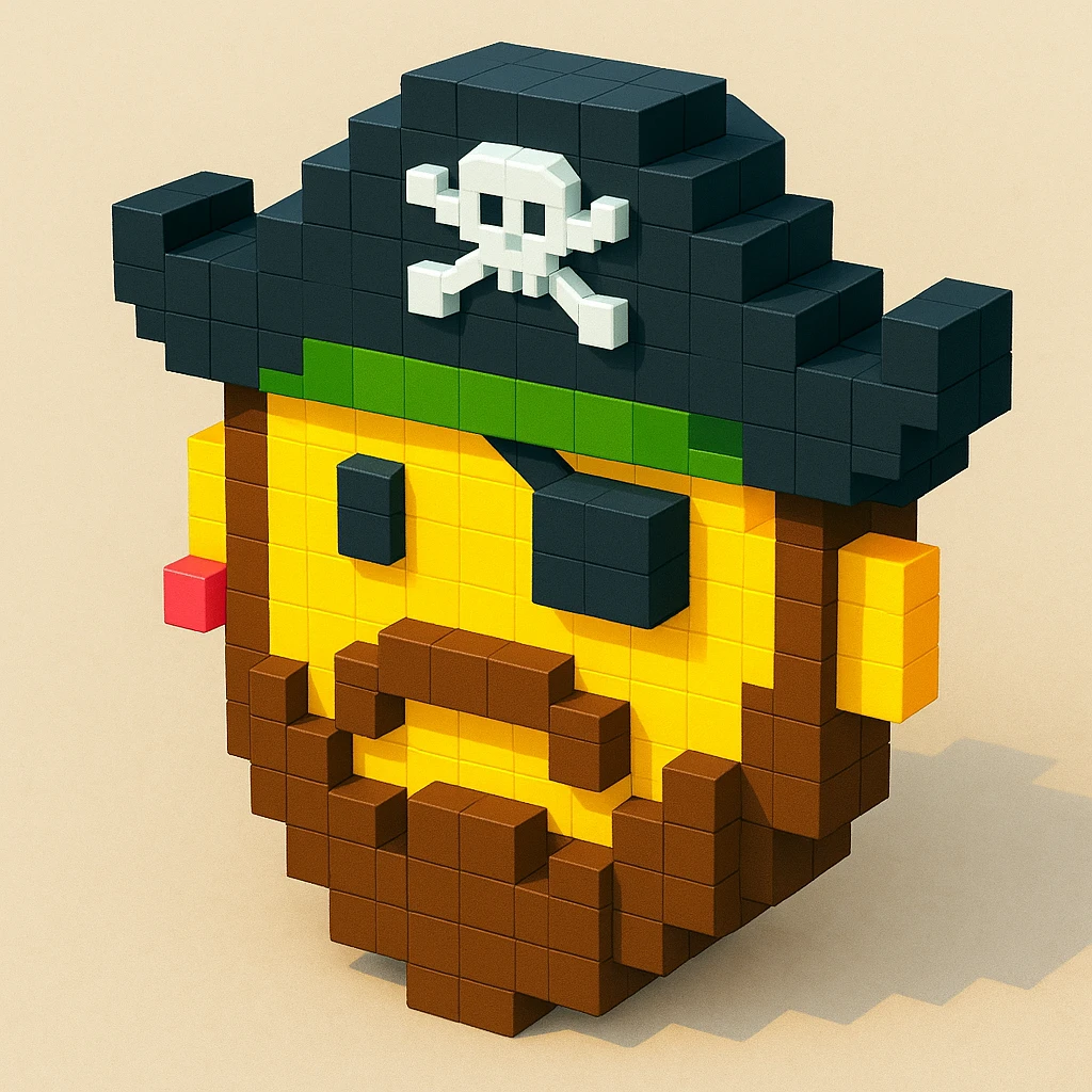 pirate with eyeptach, realistic background emoji