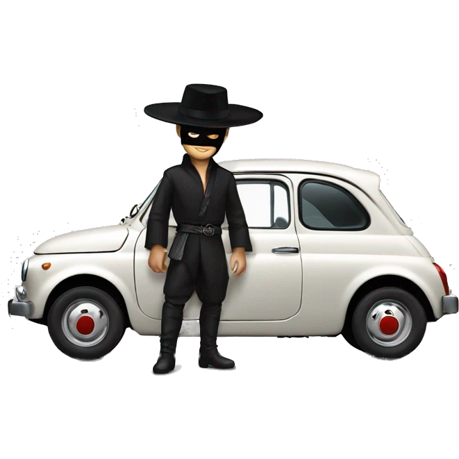 Zorro en Fiat 500 emoji