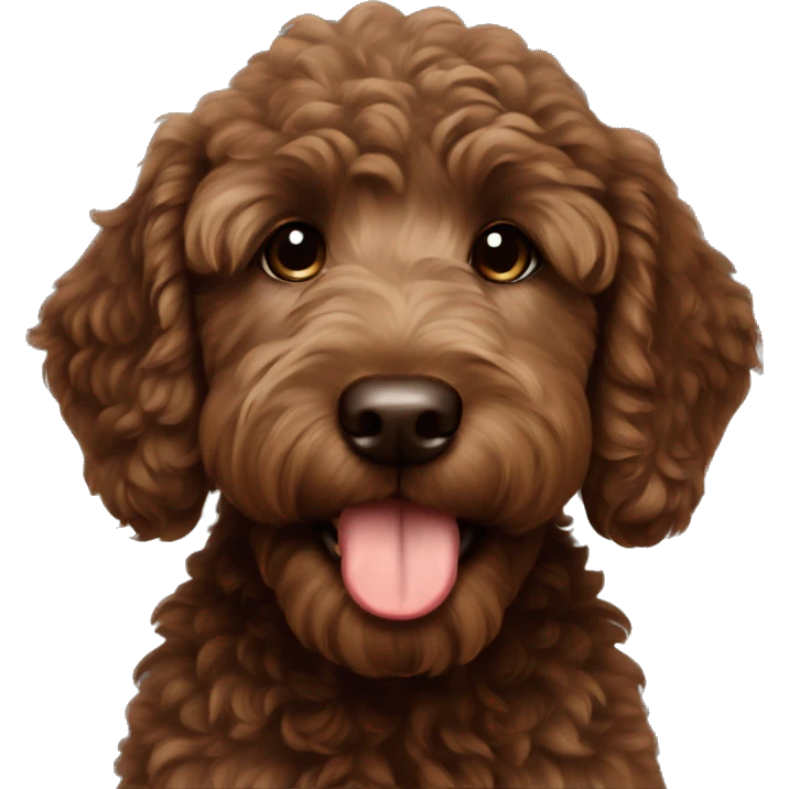 dark brown goldendoodle puppy emoji