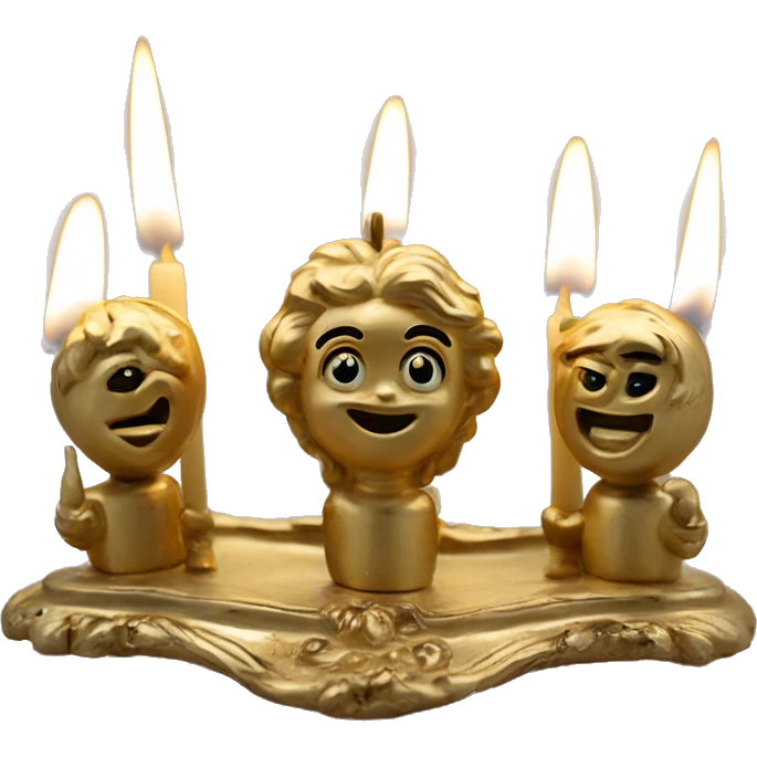 Vintage gold holder for 5 candles  emoji