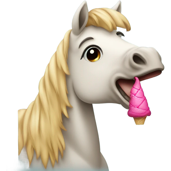 Horse eating ice cream emoji