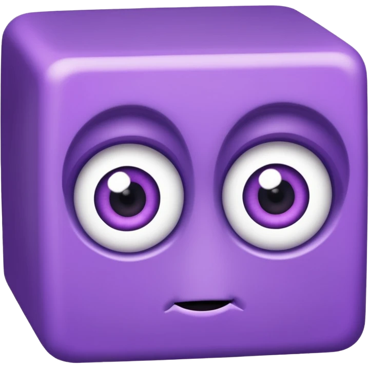 purple cube face cute emoji