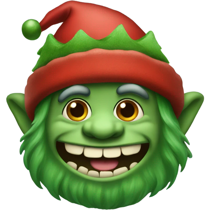 green and red christmas troll emoji