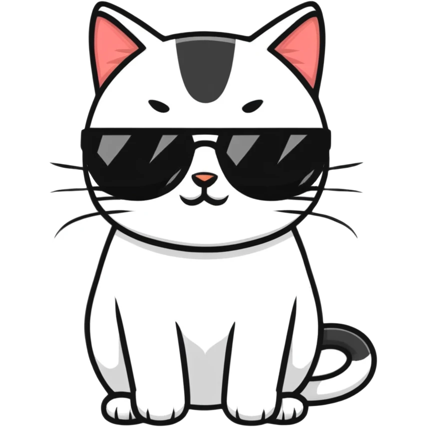 Cat with sunglasses emoji