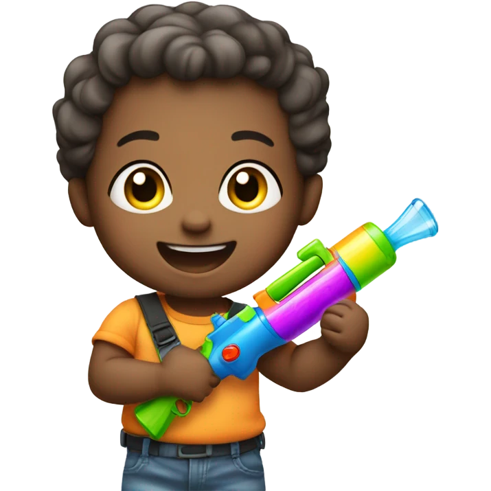 Baby with water gun emoji