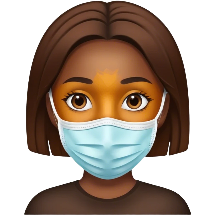 Girl wearing face mask emoji