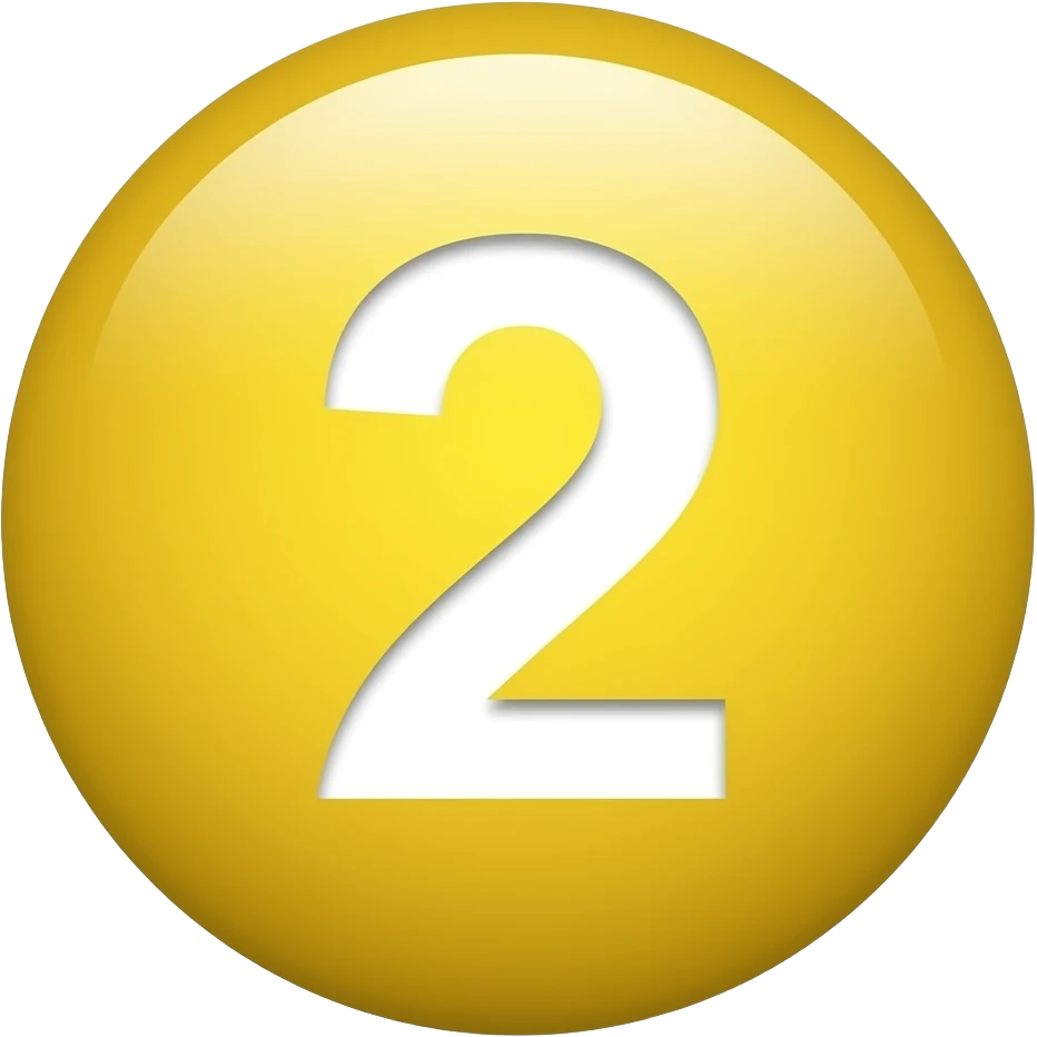 цифра 2 в желтом круге emoji