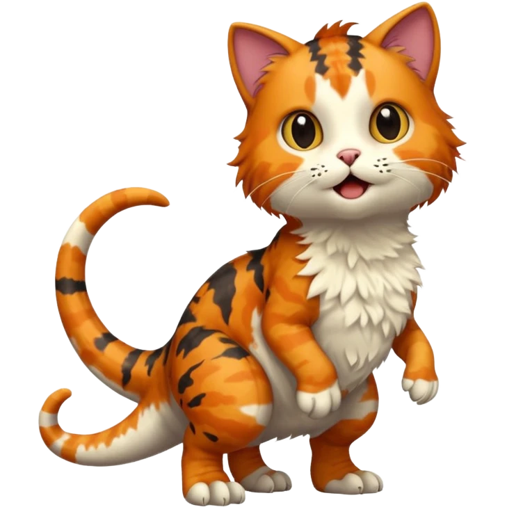 Calico cat with T. rex  emoji