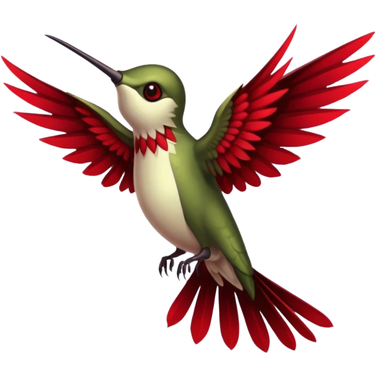 creppy demon like hummingbird with  creppy and very long wings   staring in your soul  emoji