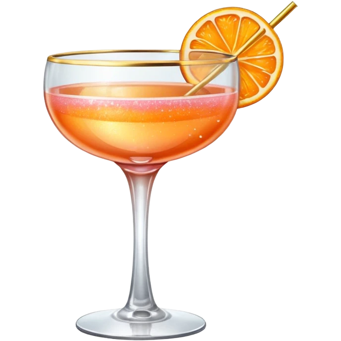 Glittery rose orange color gold mocktail emoji