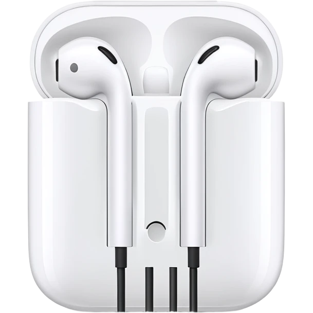 White Apple EarPods with wires and inline remote control emoji